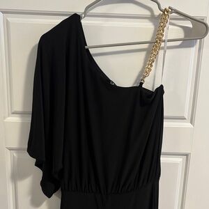 Lulus Elegant Black One-Shoulder Jumpsuit